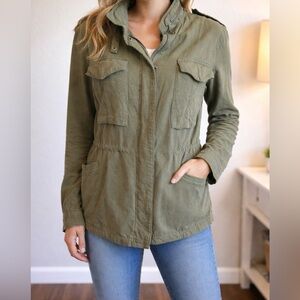 Thread & Supply Olive Green Utility light Jacket with Front Pockets